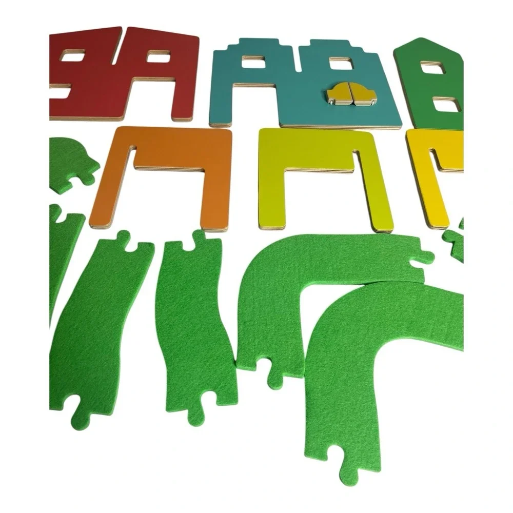 Lovevery Wooden Modular Village Pathways Montessori Connector Toy Learning